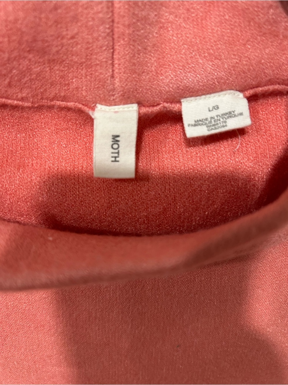 Moth Coral Pink and Orange Striped Mock Neck Sweater… - Picture 5 of 5
